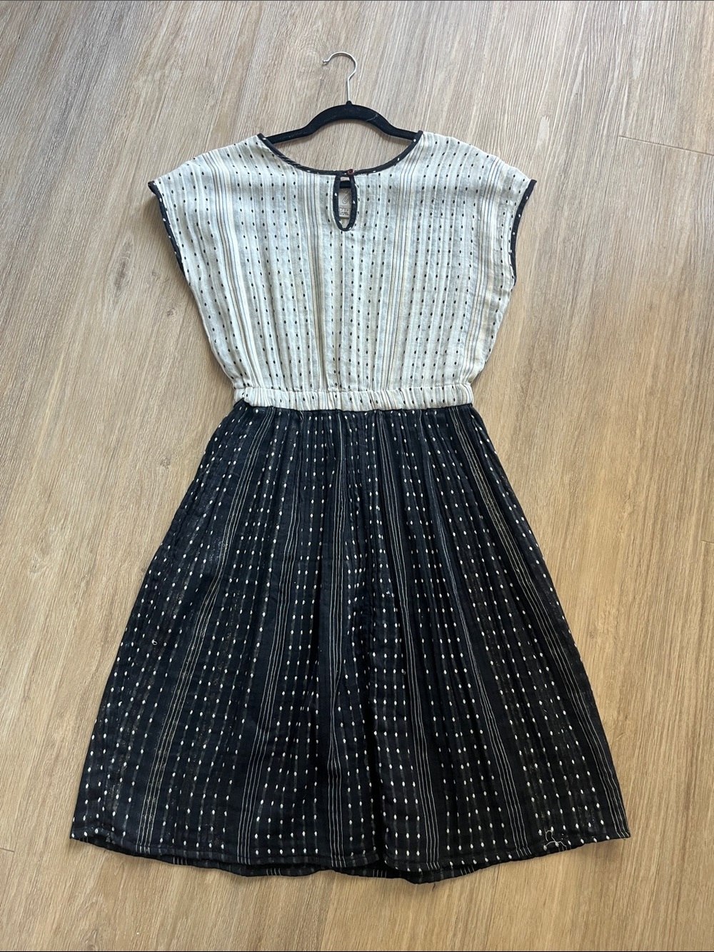 Ace & Jig Black and Cream Two-Tone Midi Dress